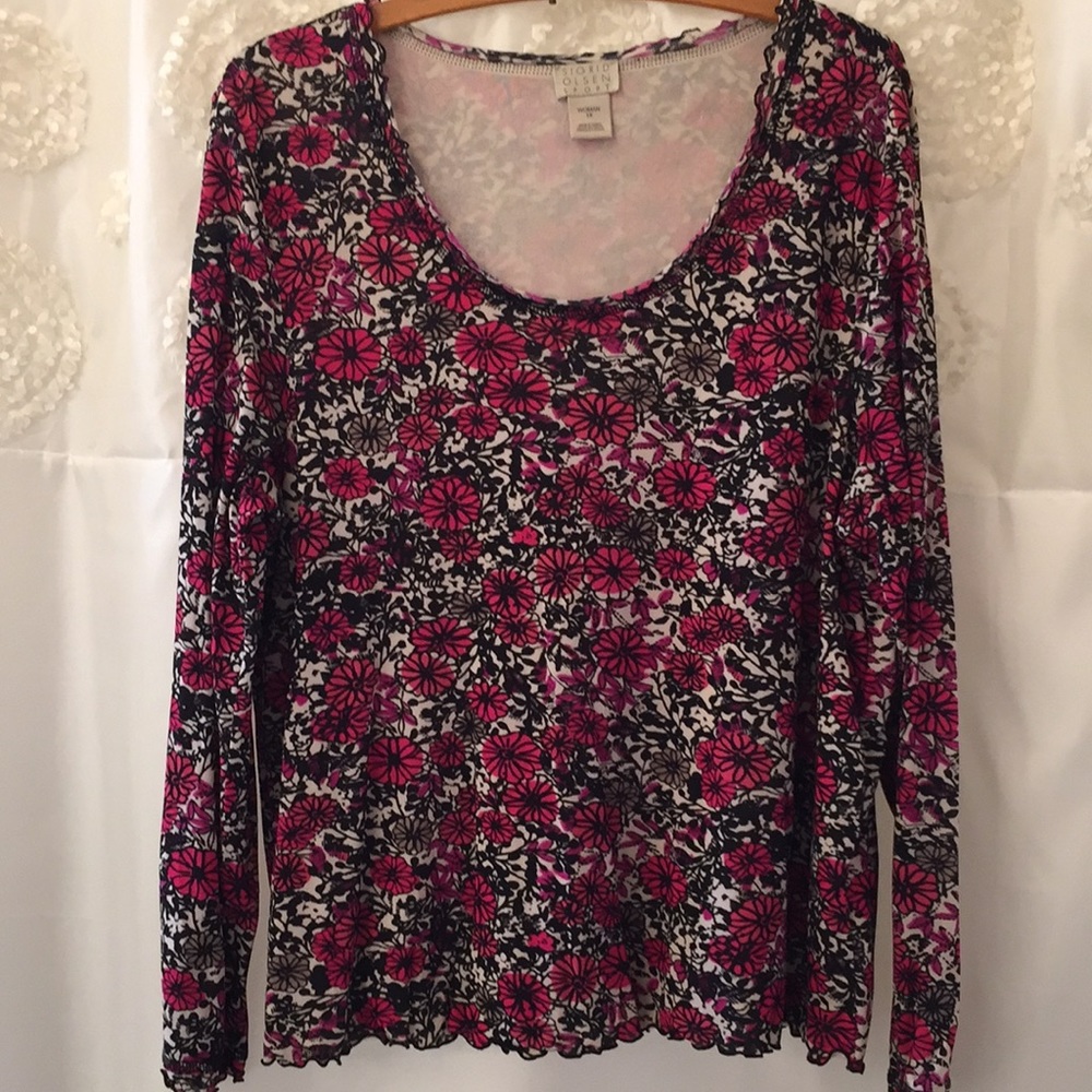 Sigrid Olsen Multi-Color Floral Top - image 1